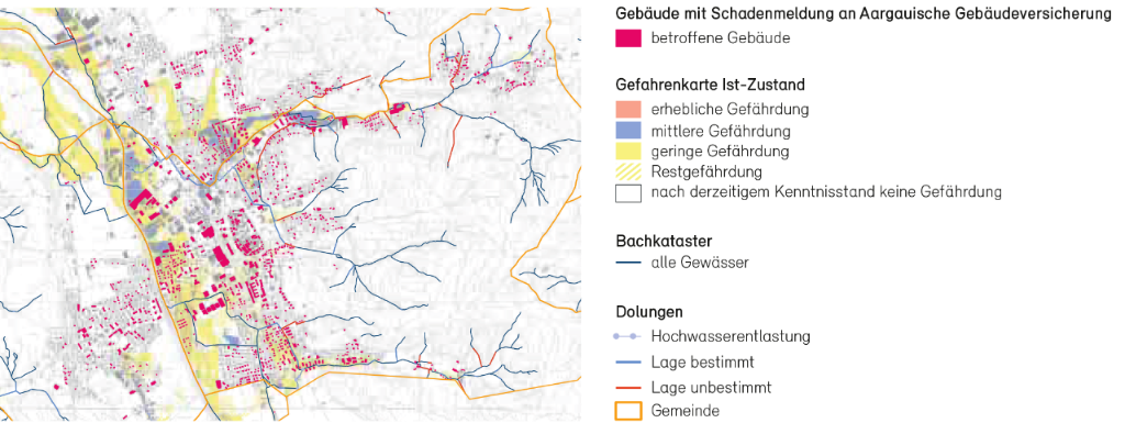 Neue Gefahren auch ausserhalb von Zonen, die gemäss Gefahrenkarte durch Hochwasser gefährdet sind