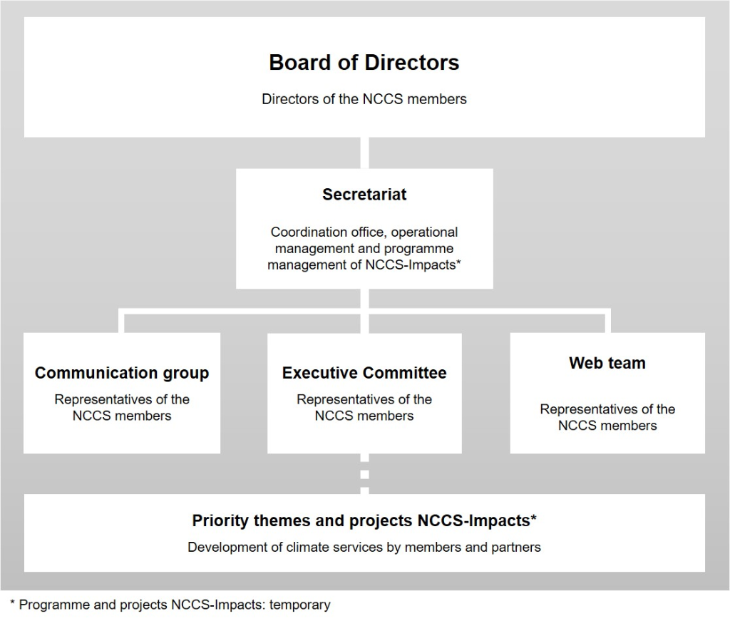 Organisational chart of the NCCS