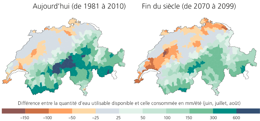 Bilan du volume d’eau total disponible et de la consommation