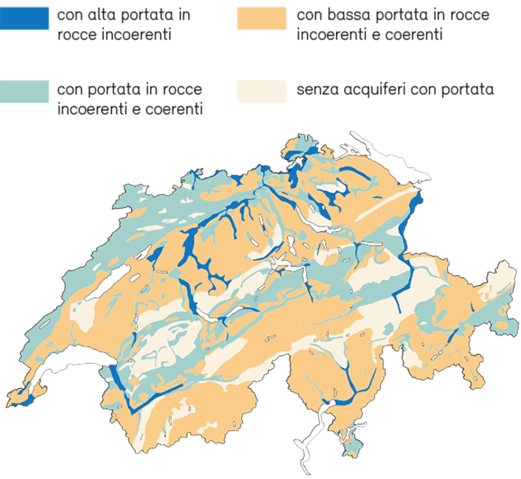 Carta sinottica della resistenza delle falde freatiche in Svizzera