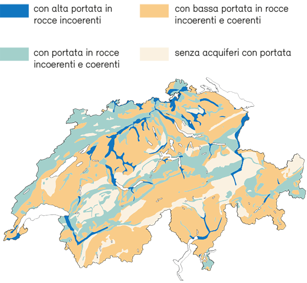 Carta sinottica della resistenza delle falde freatiche in Svizzera