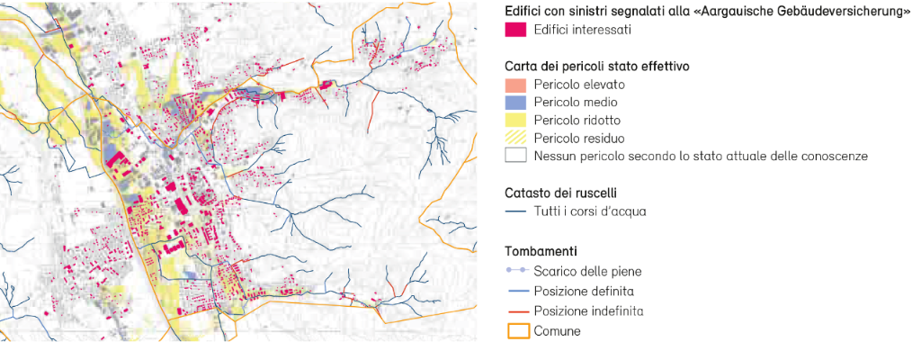 Nuovi pericoli anche al di fuori delle zone minacciate dalle piene secondo la carta dei pericoli